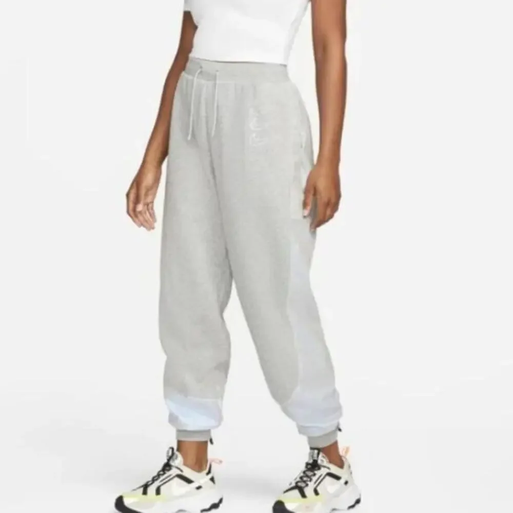 Nike Womens Oversized‎ Fit Mid Rise Sweatpants Gray w/ Flux Design Size 2X NWT
